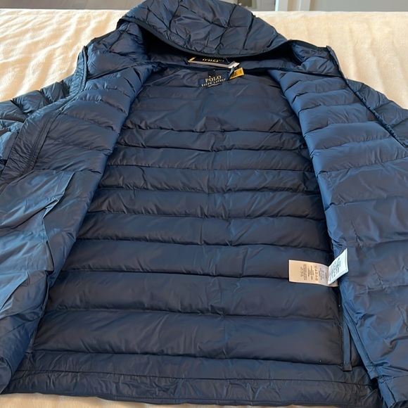 Polo Ralph Lauren Men’s Hooded Puffer Navy Blue Jacket Size L - Picture 6 of 16